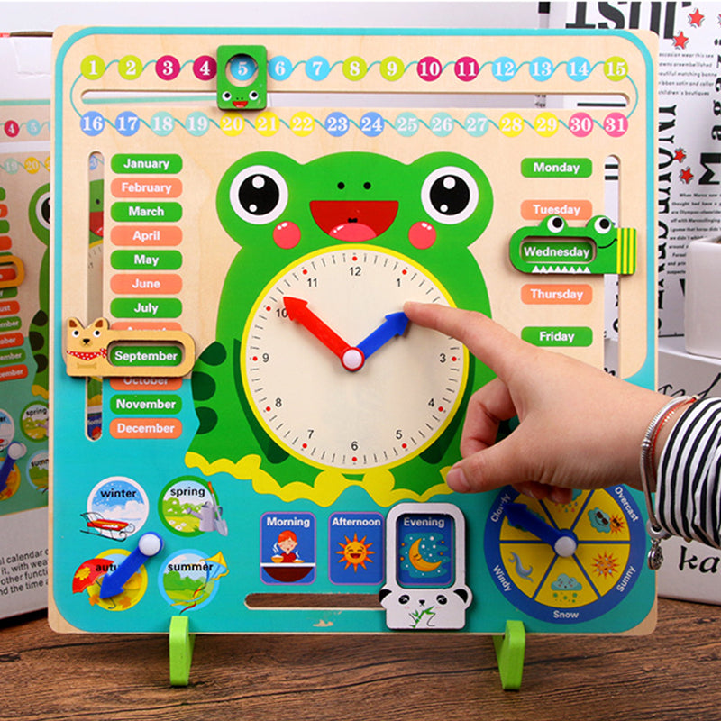Montessori Wooden Weather & Season Calendar Clock Educational Toy