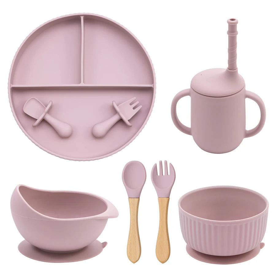 Non-Slip Silicone Baby Feeding Plate & Bowl Set (BPA-Free)