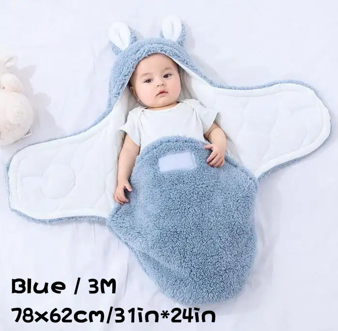 Super Soft Fluffy Fleece Newborn Baby Sleeping Bag Swaddle