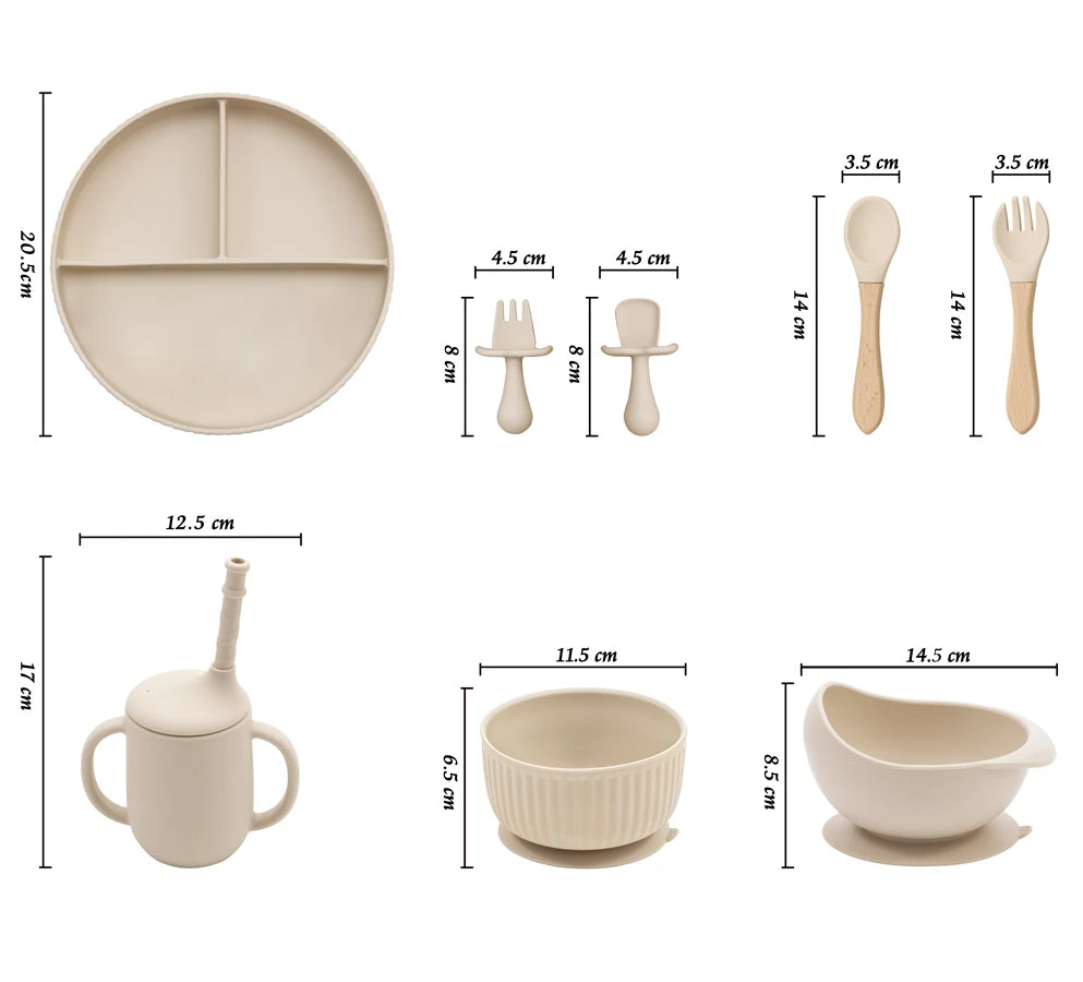 Non-Slip Silicone Baby Feeding Plate & Bowl Set (BPA-Free)