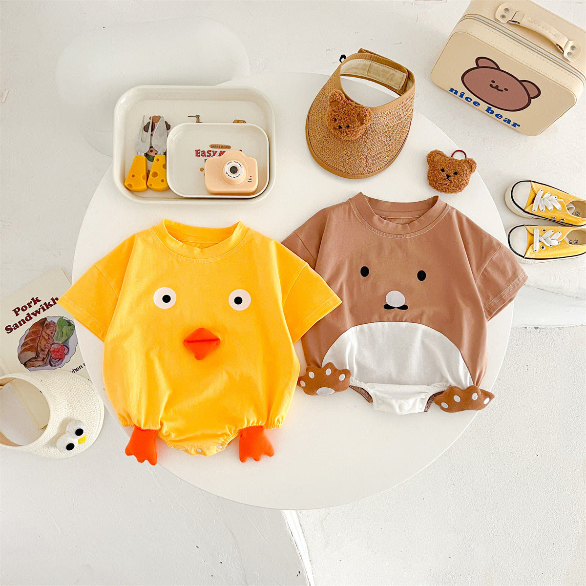 Cotton Triangle Romper for Newborn Baby Girls