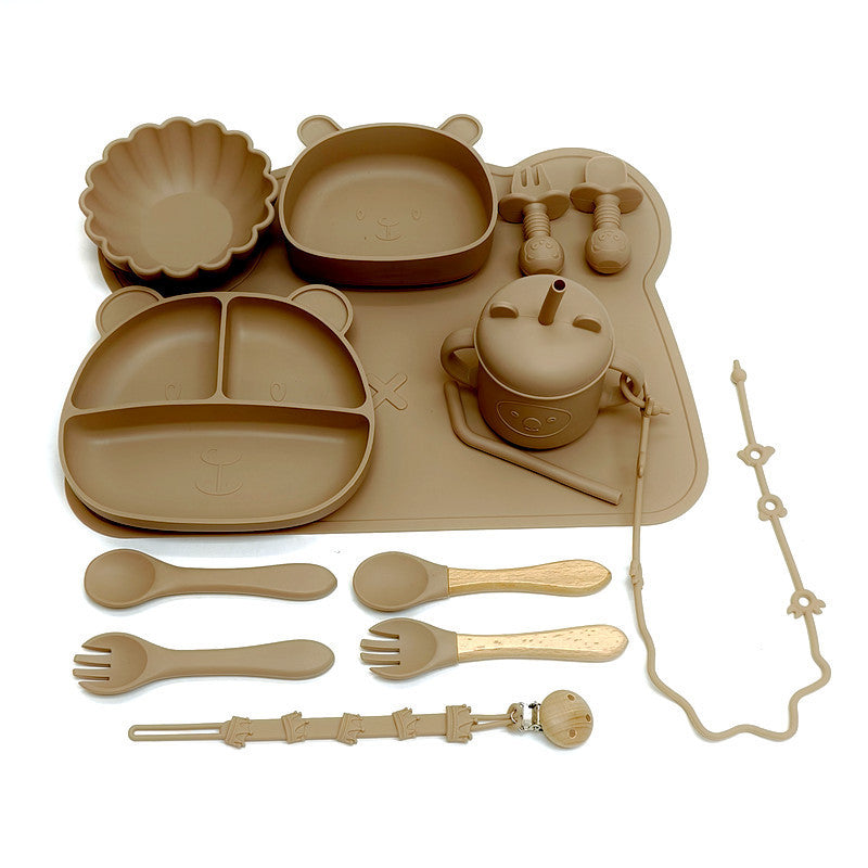 Silicone Baby Feeding Bowl & Spoon Set