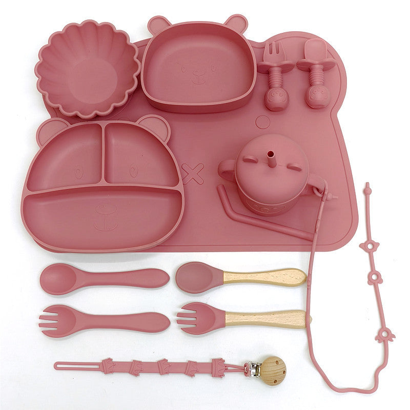 Silicone Baby Feeding Bowl & Spoon Set