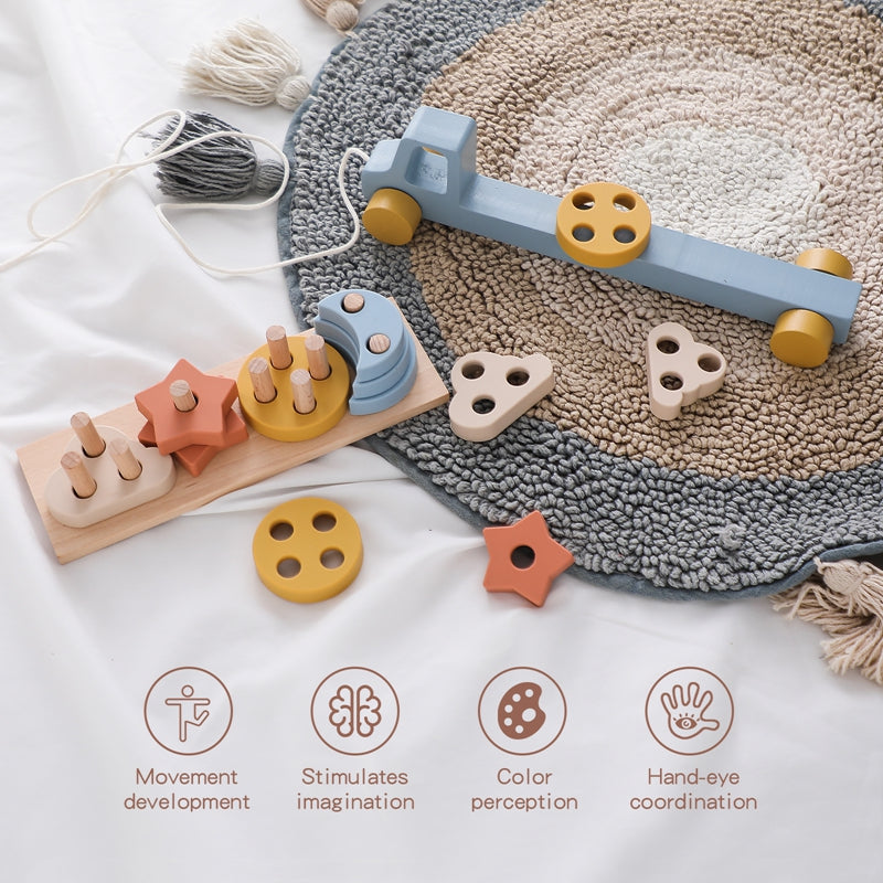 Pull-Rope Gliding Shape Cognitive Toy for Babies