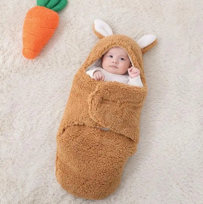 Super Soft Fluffy Fleece Newborn Baby Sleeping Bag Swaddle