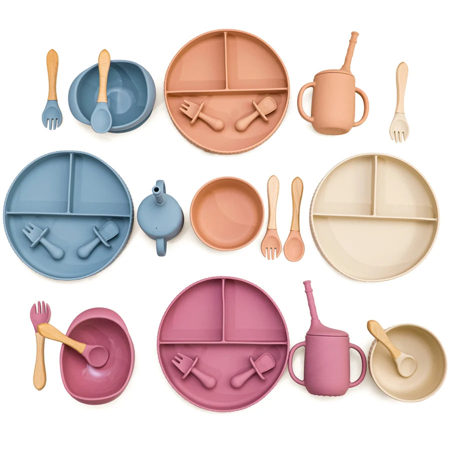 Non-Slip Silicone Baby Feeding Plate & Bowl Set (BPA-Free)