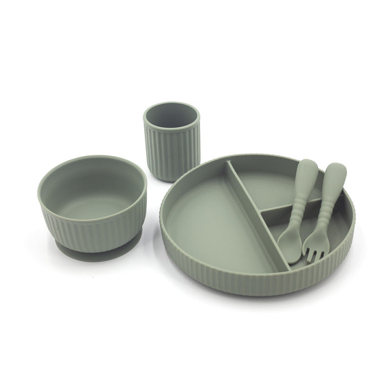 Integrated Edible Silicone Baby Feeding Tableware