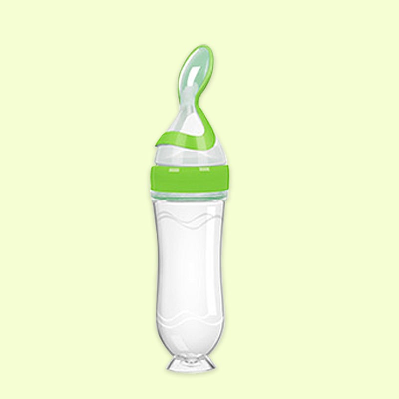 Silicone Baby Rice Paste Feeding Bottle with Spoon
