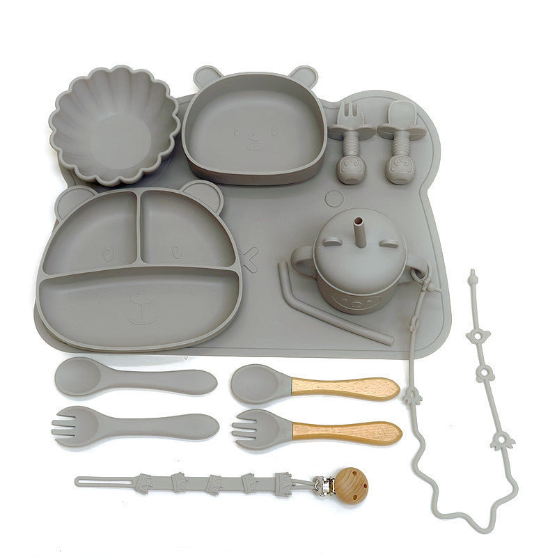 Silicone Baby Feeding Bowl & Spoon Set