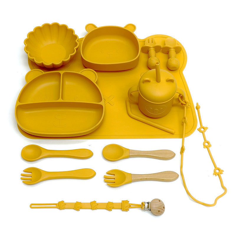 Silicone Baby Feeding Bowl & Spoon Set
