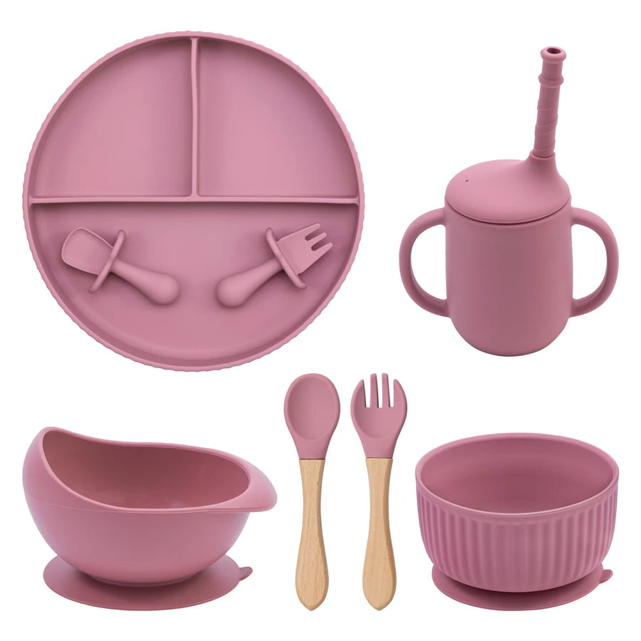 Non-Slip Silicone Baby Feeding Plate & Bowl Set (BPA-Free)