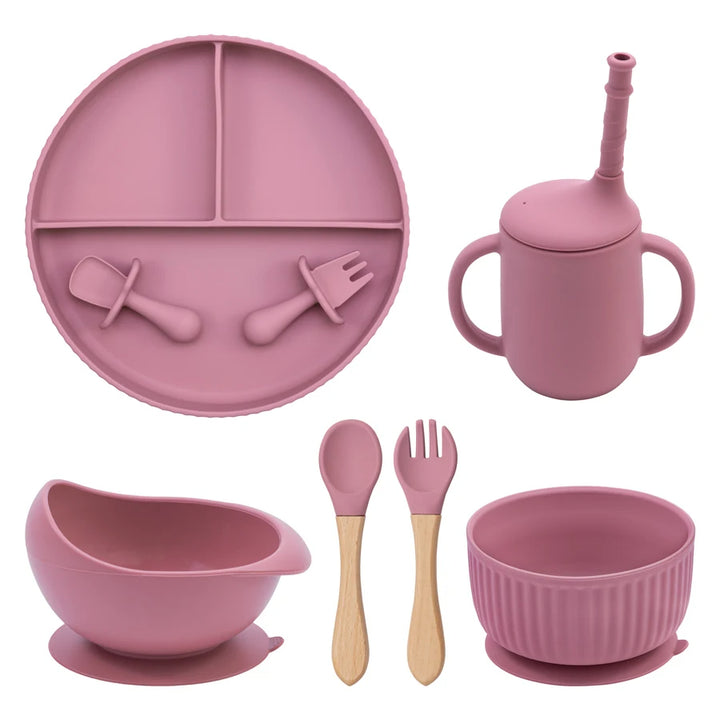 Non-Slip Silicone Baby Feeding Plate & Bowl Set (BPA-Free)