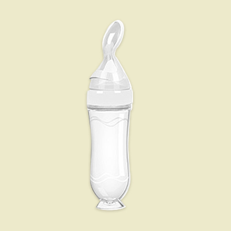 Silicone Baby Rice Paste Feeding Bottle with Spoon
