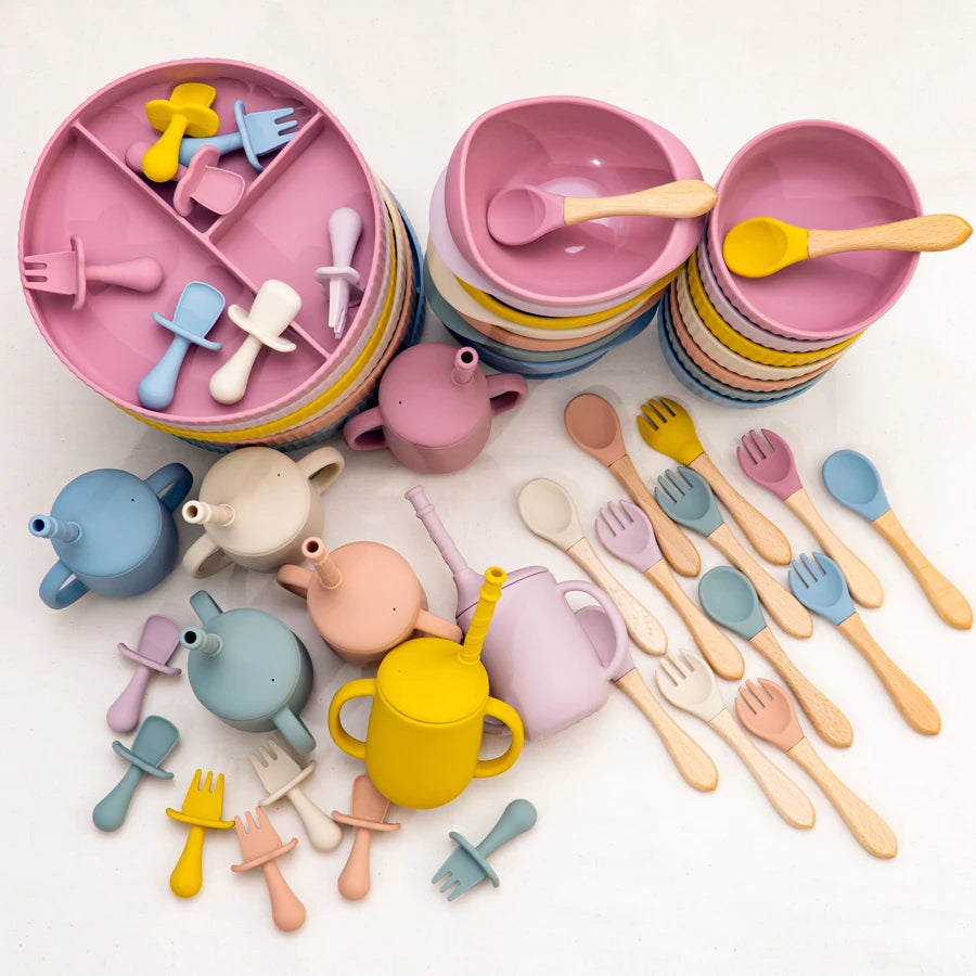 Non-Slip Silicone Baby Feeding Plate & Bowl Set (BPA-Free)