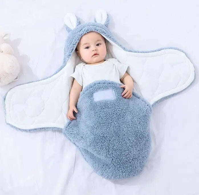 Super Soft Fluffy Fleece Newborn Baby Sleeping Bag Swaddle