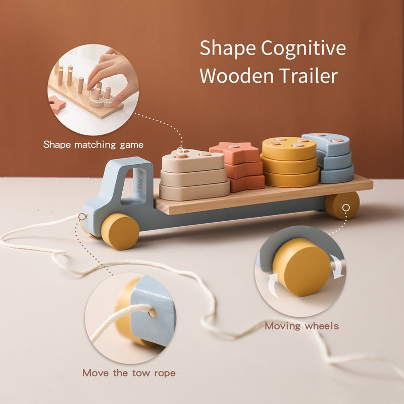 Pull-Rope Gliding Shape Cognitive Toy for Babies